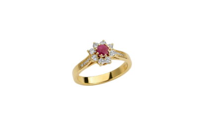 Anello con rubino